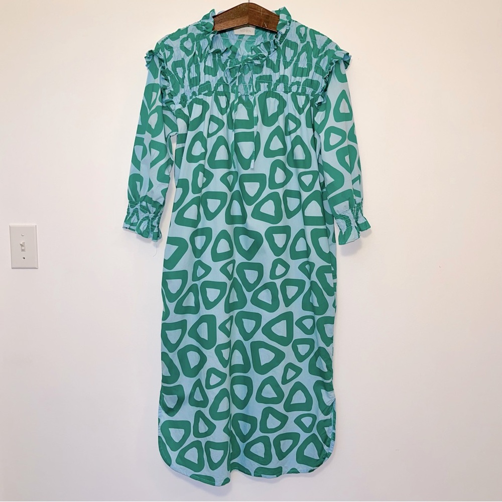 Noen Geometric Pattern Midi Dress